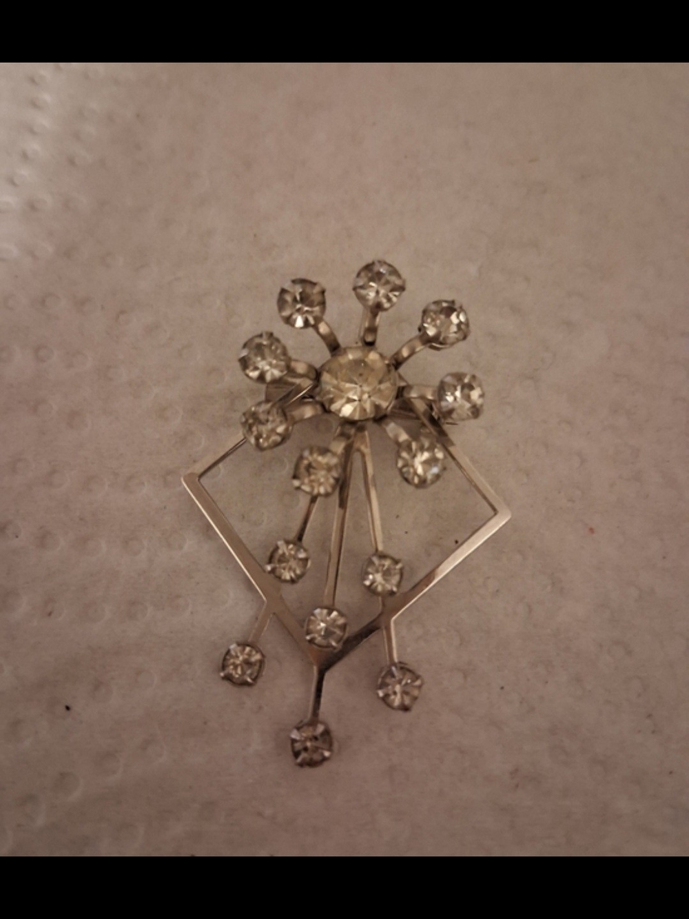 Clear Crystal Burst Brooch in Silver Tone - Sparkling Accent Pin